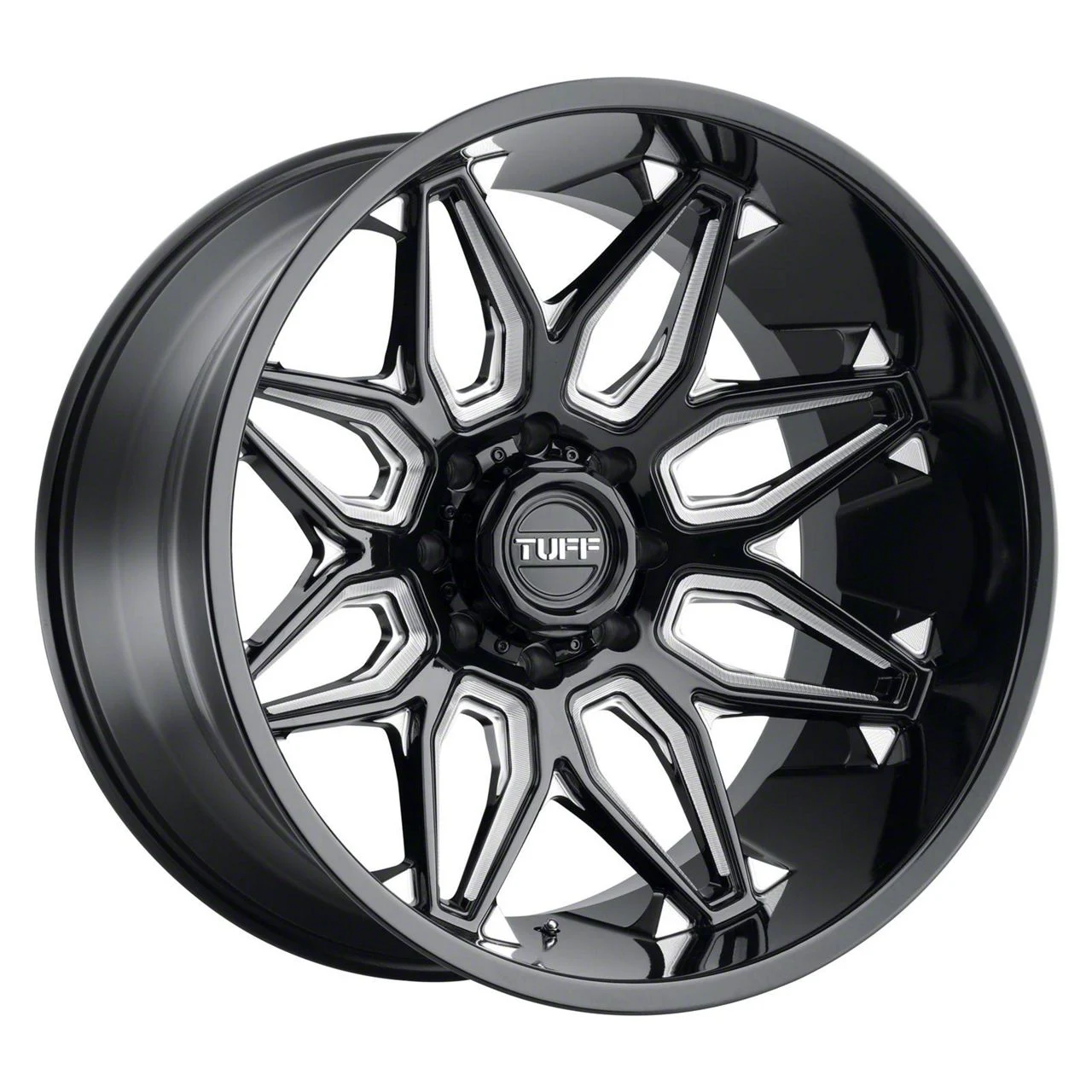 Tuff A.T. T3B Gloss Black Milled 8-Lug Wheel; 20x12; -45mm Offset (15-19 Sierra 2500 HD)