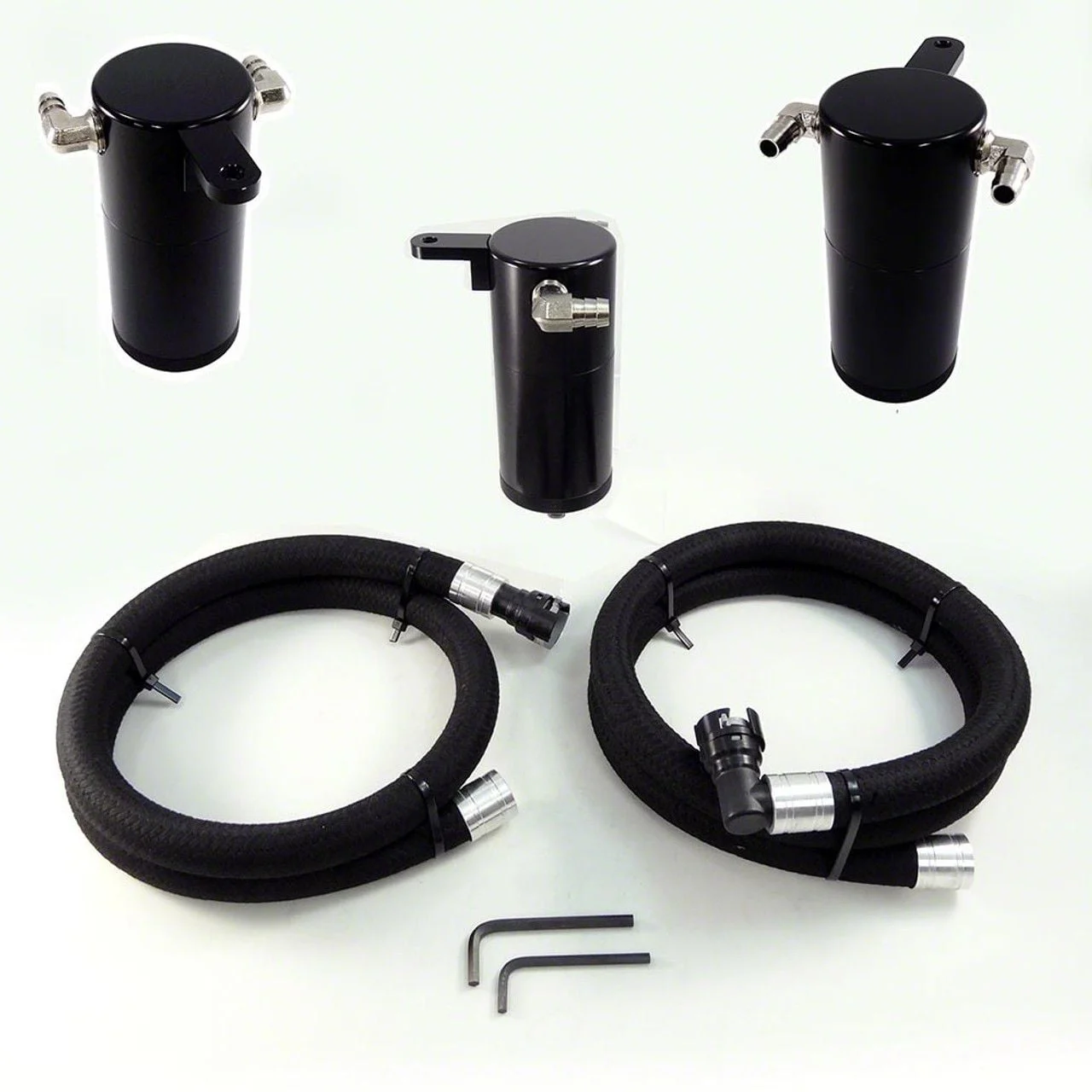 Billet Oil Catch Can; Passenger Side; Black (11-14 Mustang GT)