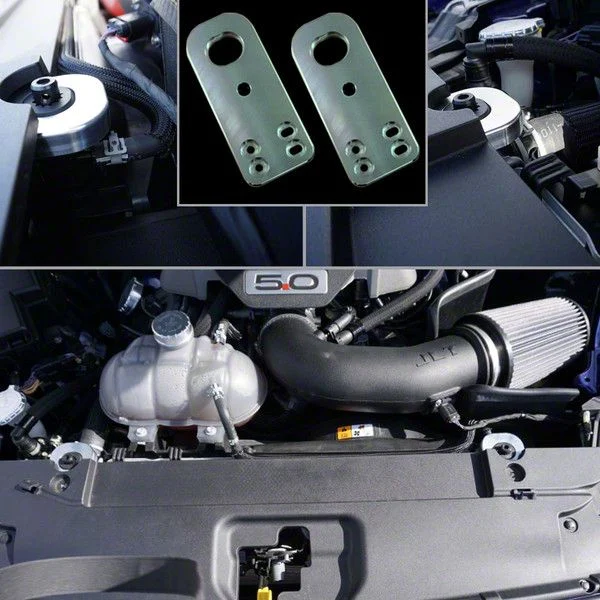Billet Radiator Hold Down Mount; Satin (15-26 Mustang, Excluding GT350 & GT500)
