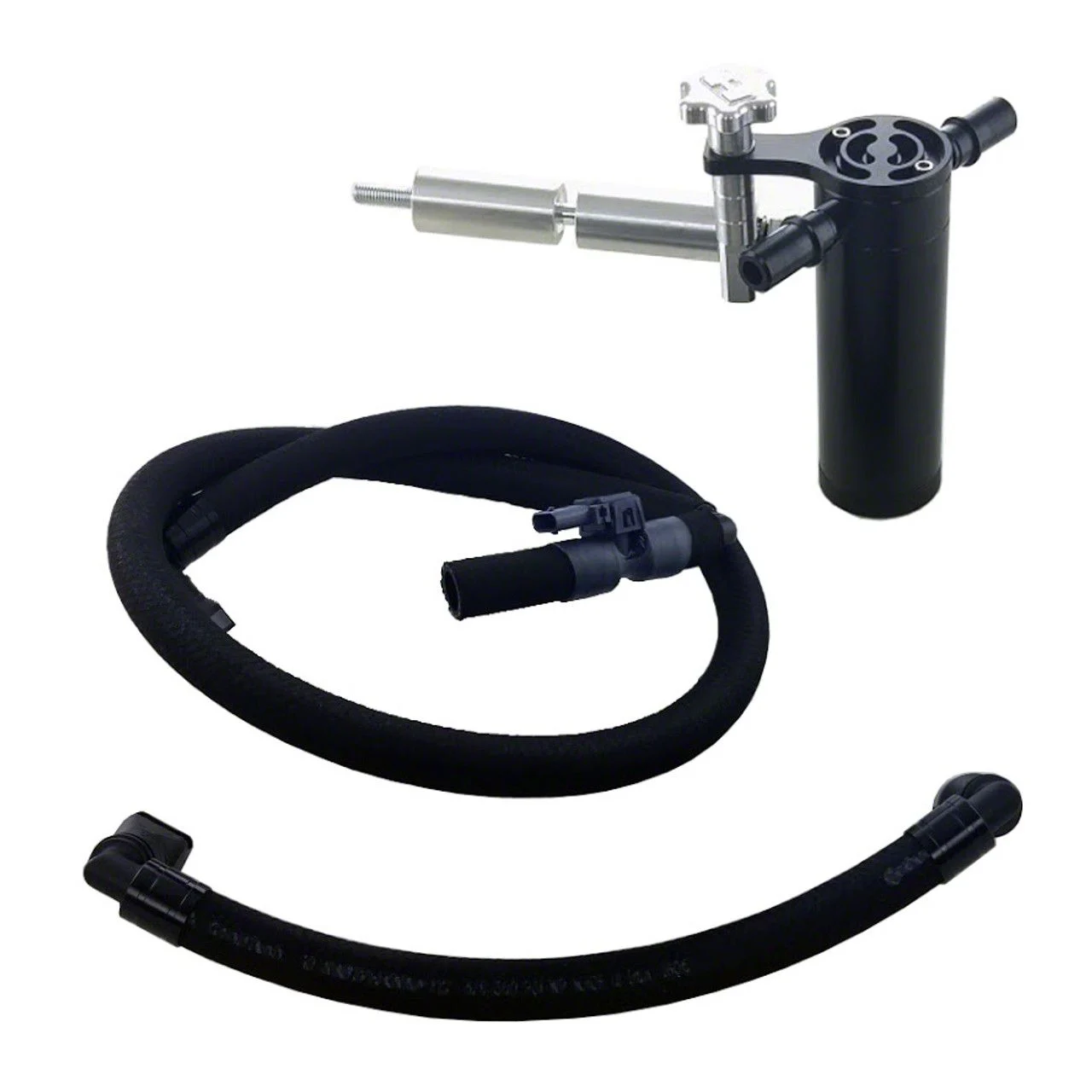 Clean Side Oil Catch Can; Black (15-23 Mustang EcoBoost)