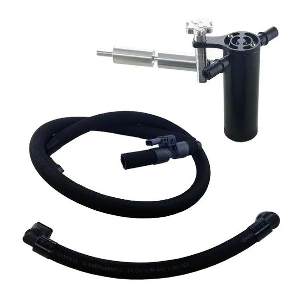 Clean Side Oil Catch Can; Satin (15-23 Mustang EcoBoost)