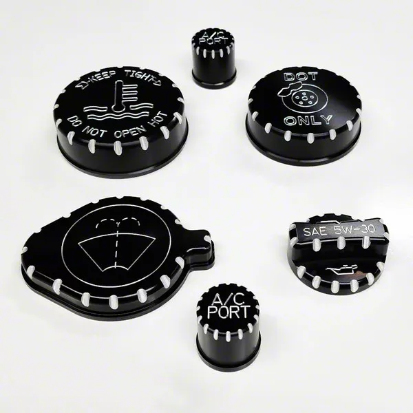 Engine Cap Cover Package; Machined (15-17 Mustang GT, V6)