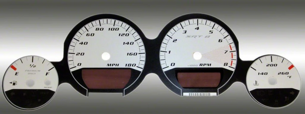 US Speedo Daytona Edition Gauge Face; 300 KMH; White (08-09 Challenger SRT8)