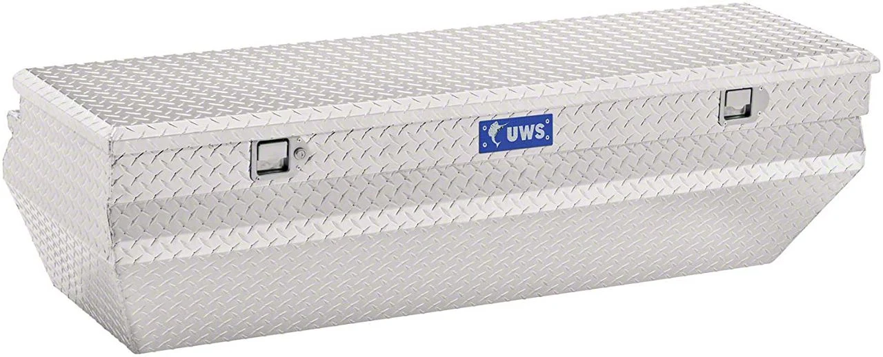 UWS 62-Inch Aluminum Wedge Angled Utility Chest Tool Box; Bright (07-26 Sierra 3500 HD)