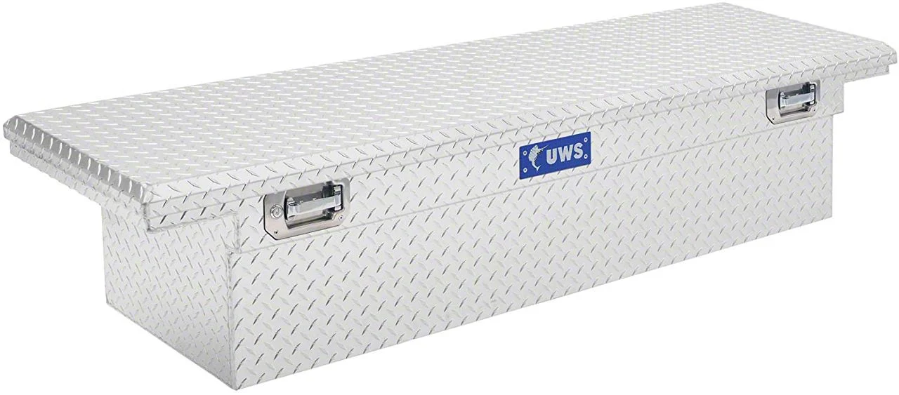 UWS 69-Inch Aluminum Crossover Tool Box with Pull Handles; Bright (07-26 Sierra 3500 HD)