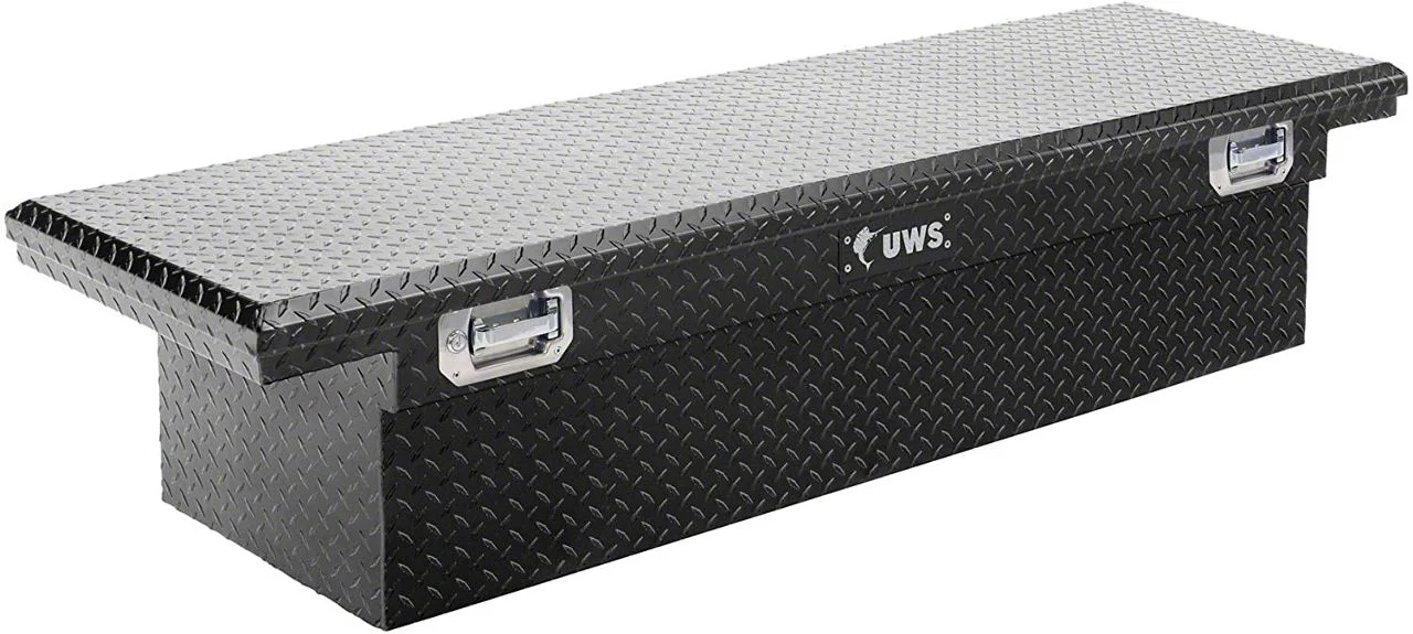 UWS 69-Inch Aluminum Crossover Tool Box with Pull Handles; Gloss Black (07-26 Sierra 3500 HD)