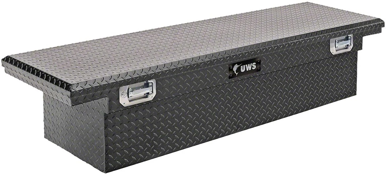 UWS 69-Inch Aluminum Crossover Tool Box with Pull Handles; Matte Black (07-26 Sierra 3500 HD)