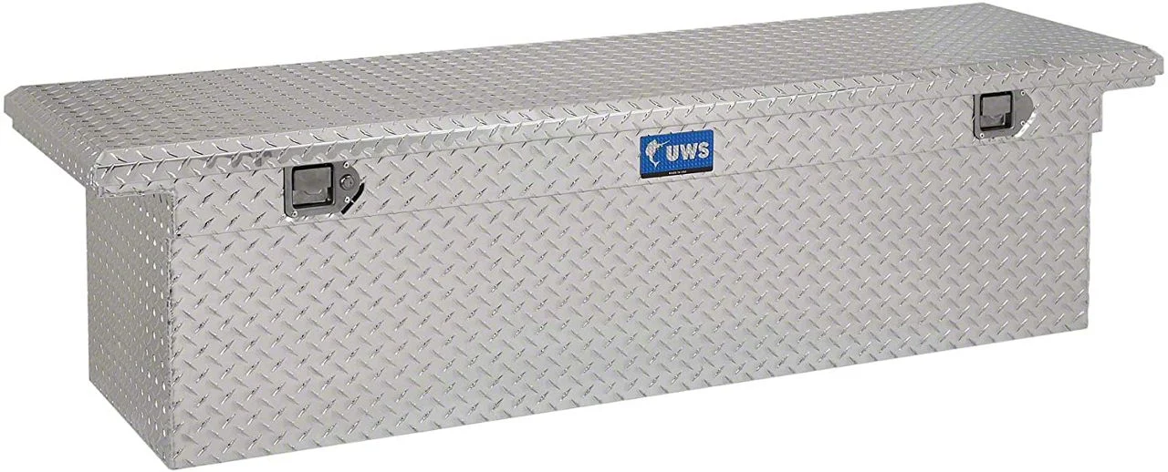 UWS 69-Inch Aluminum Deep Low Profile Crossover Tool Box; Bright (07-26 Sierra 3500 HD)