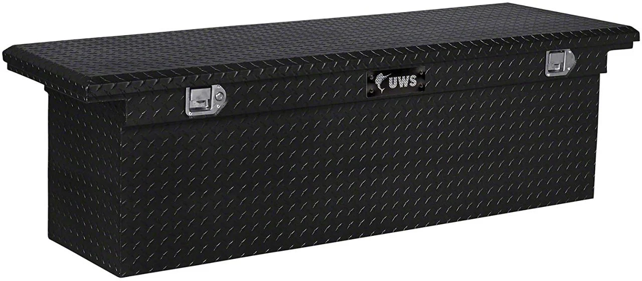 UWS 69-Inch Aluminum Deep Low Profile Crossover Tool Box; Gloss Black (07-26 Sierra 3500 HD)