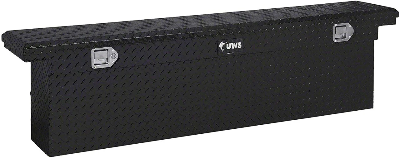 UWS 69-Inch Aluminum Deep Low Profile Slim-Line Crossover Tool Box; Gloss Black (07-26 Sierra 3500 HD)