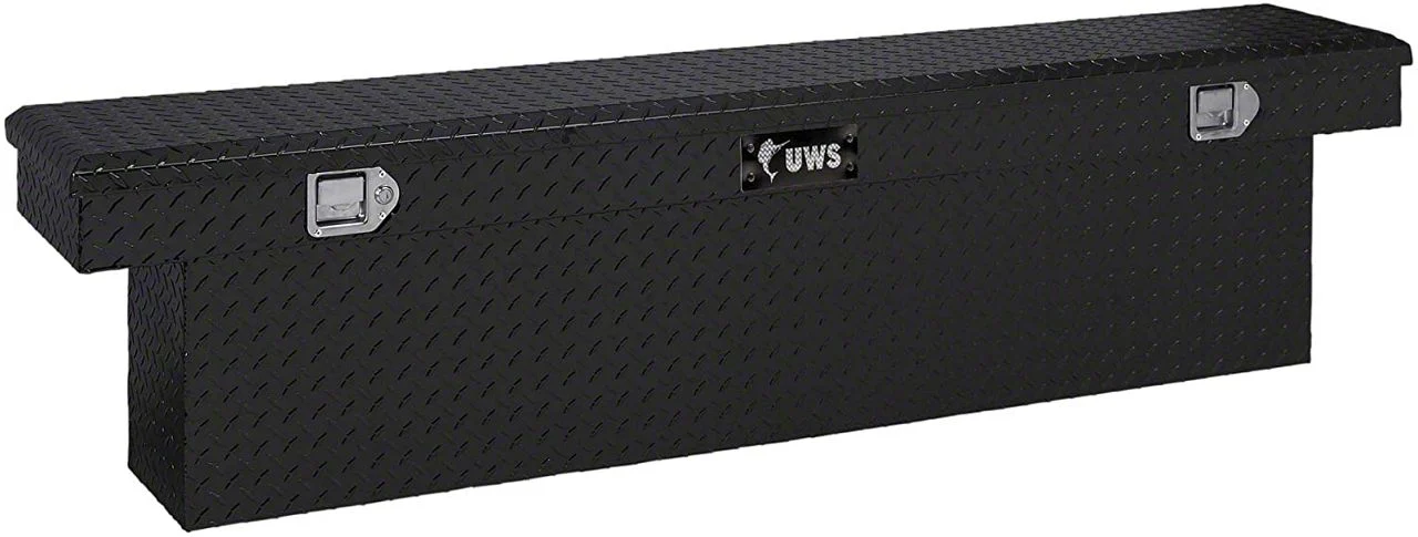 UWS 69-Inch Aluminum Deep Slim-Line Crossover Tool Box; Gloss Black (07-26 Sierra 3500 HD)