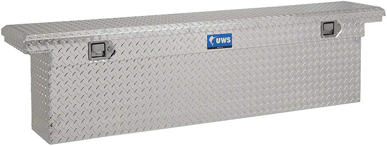 UWS 69-Inch Aluminum Deep Slim Low Profile Crossover Tool Box; Bright (07-26 Sierra 3500 HD)