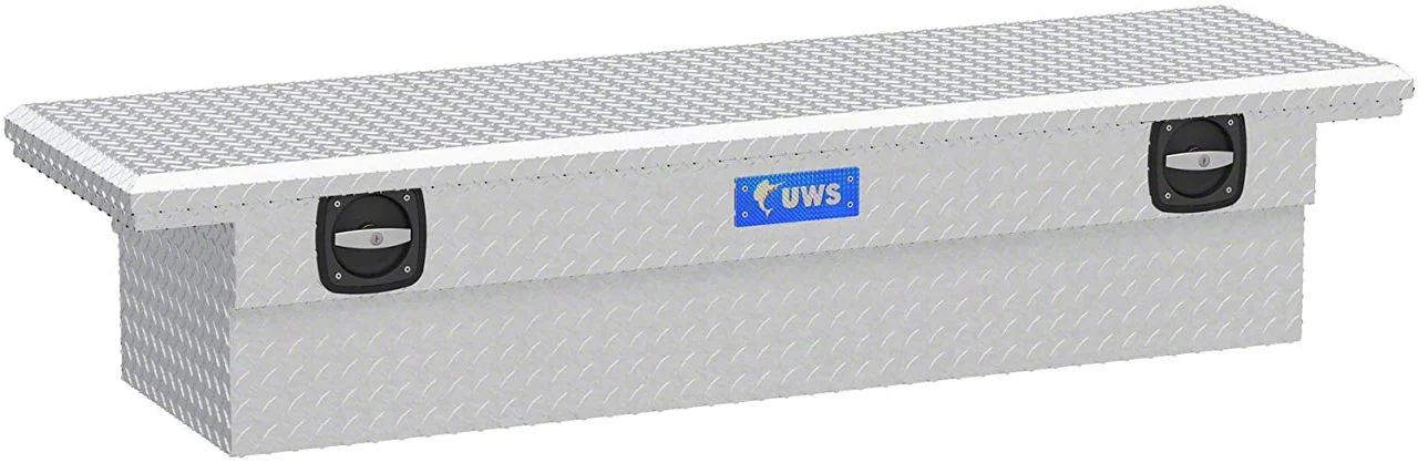 UWS 69-Inch Aluminum Low Profile Secure Lock Crossover Tool Box; Bright (07-26 Sierra 3500 HD)