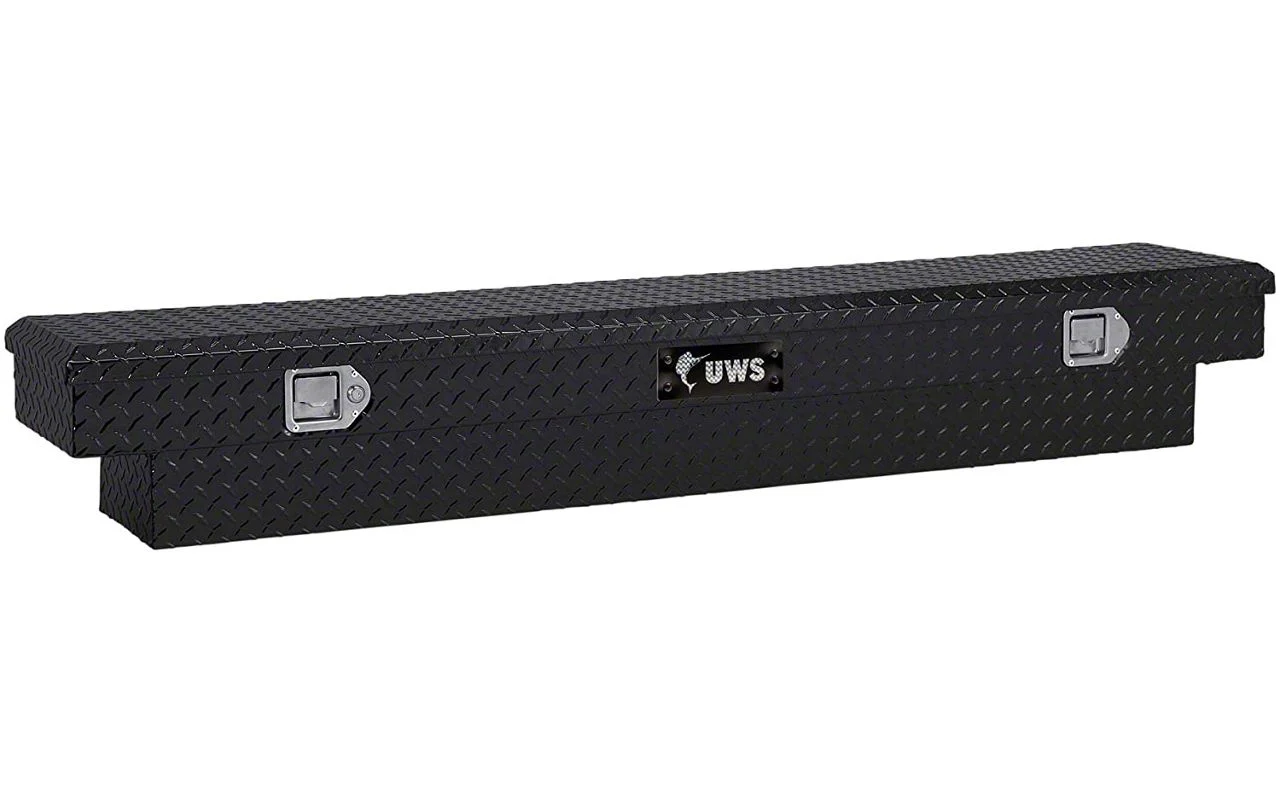 UWS 69-Inch Aluminum Slim-Line Crossover Tool Box; Gloss Black (07-26 Sierra 3500 HD)
