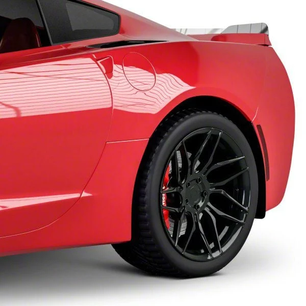 Mud Flaps; Rear; Textured Black (14-19 Corvette C7)