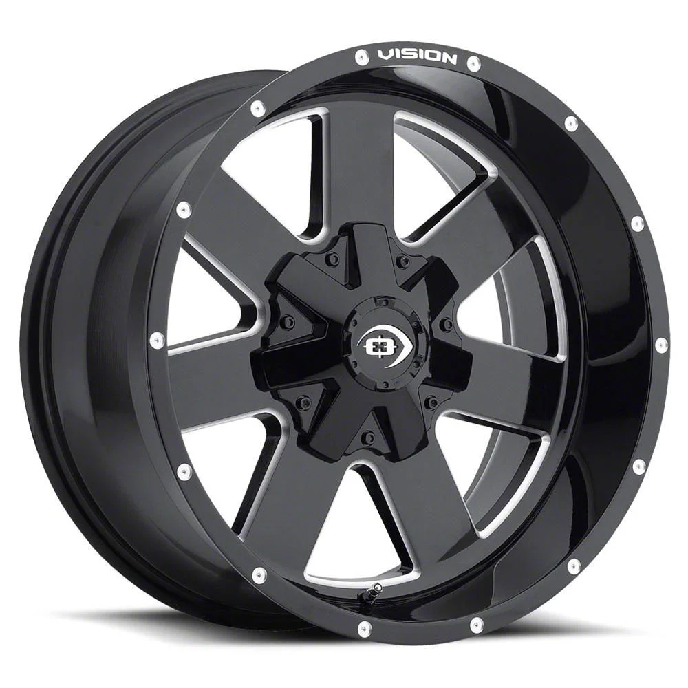 Arc Gloss Black Machined 8-Lug Wheel; 20x9; 12mm Offset (15-19 Sierra 3500 HD SRW)