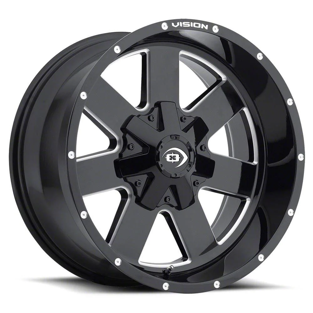 Arc Gloss Black Machined 8-Lug Wheel; 20x9; 12mm Offset (20-26 Sierra 3500 HD SRW)