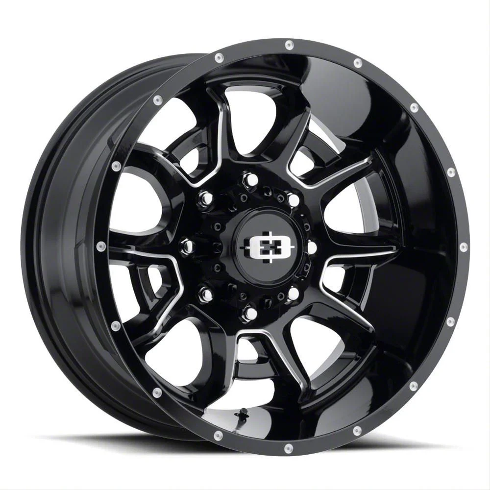 Bomb Gloss Black Machined 8-Lug Wheel; 20x9; 12mm Offset (15-19 Sierra 3500 HD SRW)