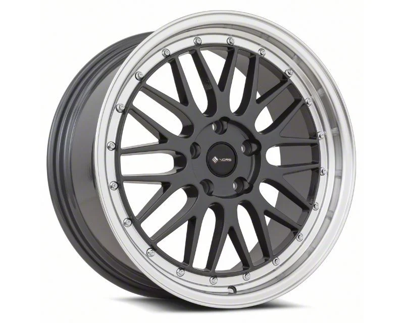 Vors VR8 Hyper Black with Machine Lip Wheel; 18x8; 35mm Offset (11-23 AWD Charger)
