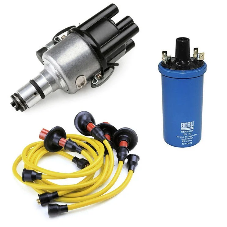 Vw Bug Ignition Kit 009 Distributor, 12V Beru Blue Coil, Yellow Wires