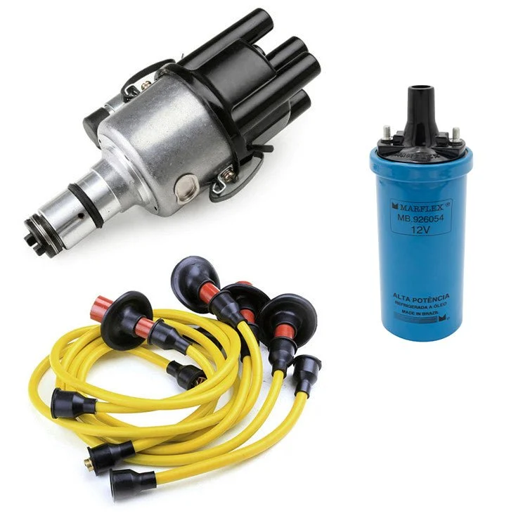 Vw Bug Ignition Kit 009 Distributor, 12V Marflex Blue Coil, Yellow Wires