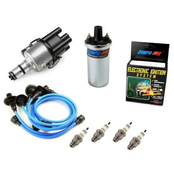 Vw Bug Ignition Kit 009 Distributor W/Compufire,12V Compufire Coil, Blue Wires