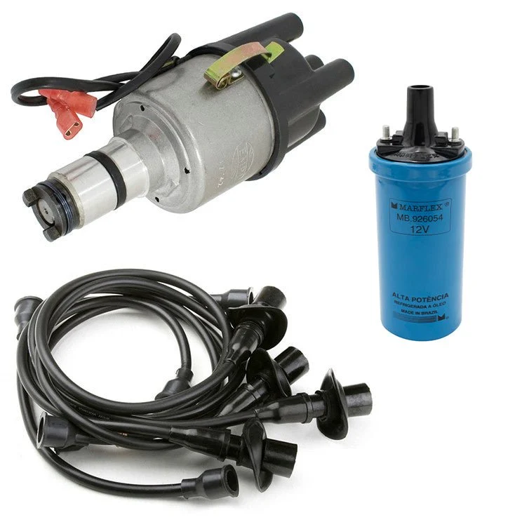 Vw Bug Ignition Kit W/Empi 9441 Electronic 009 Dist, Marflex Coil, Black Wires