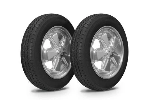 VW Bug Wheel & Tire Package, Yokohama Tires & EMPI 5 Lug Alloy Polished Wheels Set Of 4