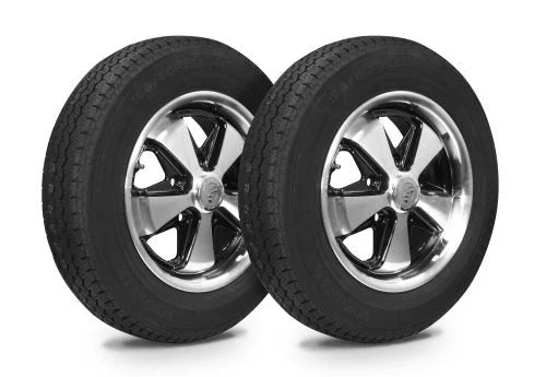 VW Bug Wheel & Tire Package, Yokohama Tires & EMPI 5 Lug w/ Alloy Black/Polished Wheels Set Of 4