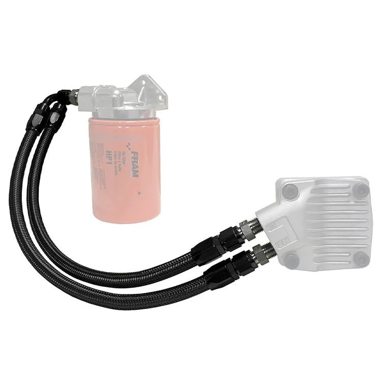 Vw Bug Full Flow -6 Oil Hoses, Black AN Fittings-Black SS Hose