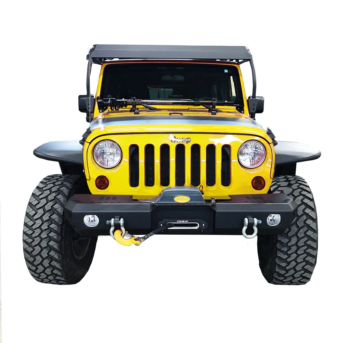 Warrior Products  MOD Series Front Mid Width Bumper for 07-18 Jeep Wrangler  in Black without Brush Guard for 07-18 Jeep Wrangler JK