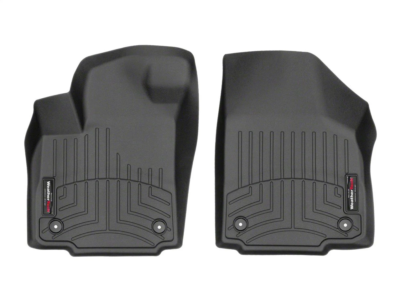 Weathertech DigitalFit Front Floor Liners; Black (20-26 Sierra 3500 HD Double Cab, Crew Cab)