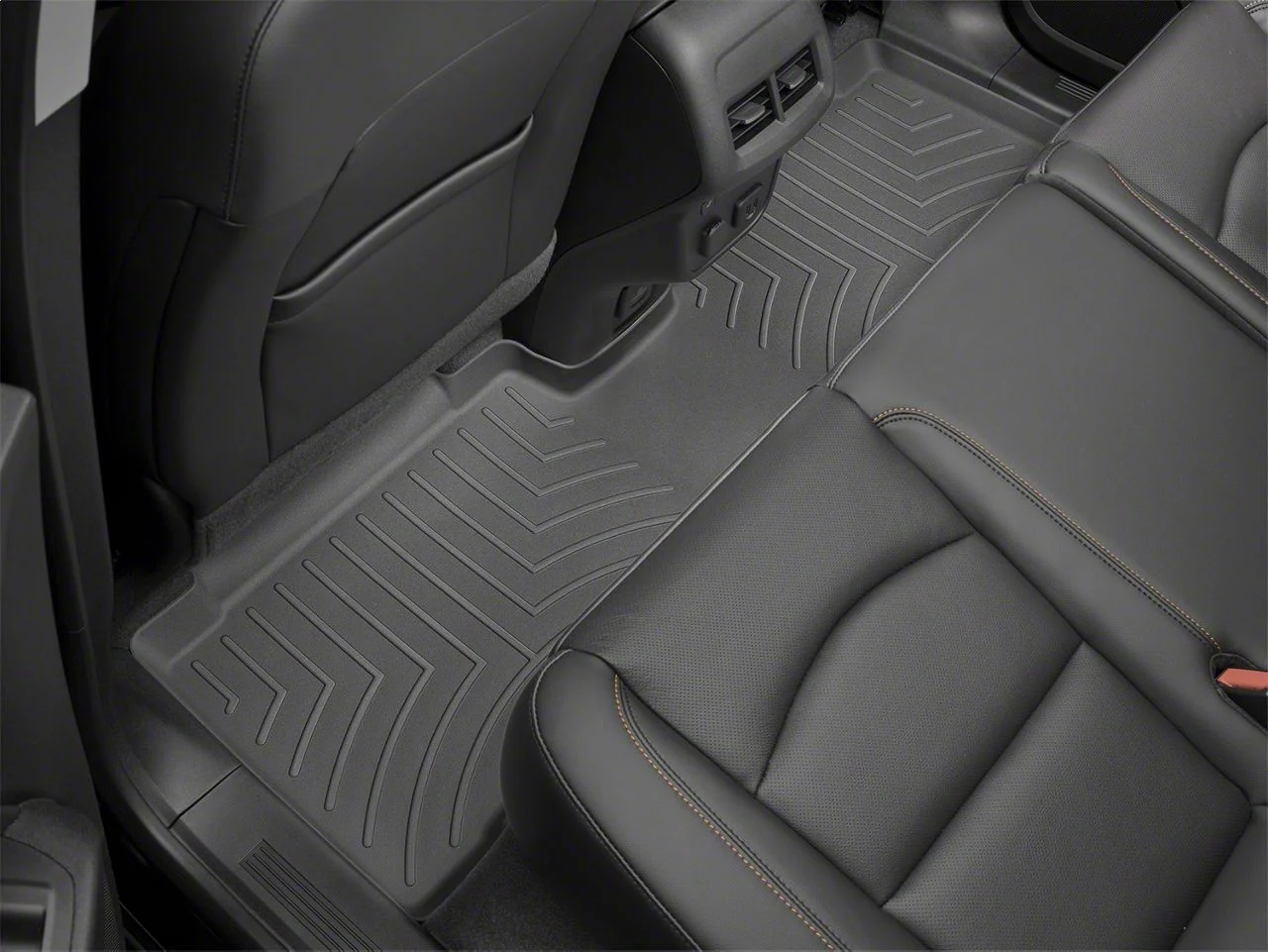 Weathertech DigitalFit Rear Floor Liner; Black (20-26 Sierra 3500 HD Crew Cab w/ Front Bucket Seats & Rear Underseat Storage)