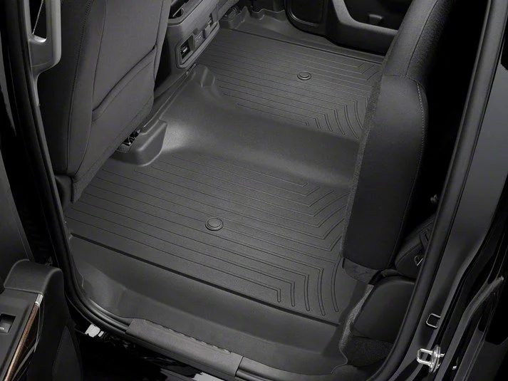 Weathertech DigitalFit Rear Floor Liner; Black (20-26 Sierra 3500 HD Crew Cab w/ Front Bench Seat & w/o Rear Underseat Storage)