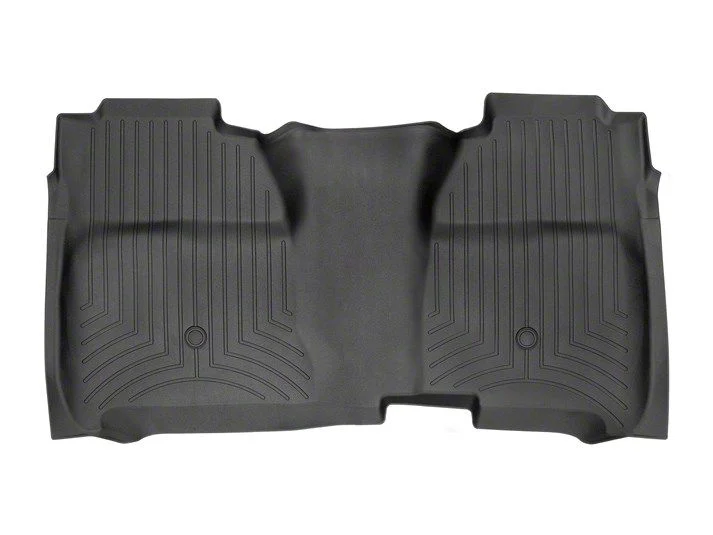 Weathertech DigitalFit Rear Floor Liner for Vinyl Floors; Black (15-19 Sierra 3500 HD Crew Cab)