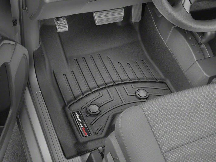 Weathertech DigitalFit Front Floor Liners for Vinyl Floors; Black (15-19 Sierra 3500 HD Double Cab, Crew Cab)