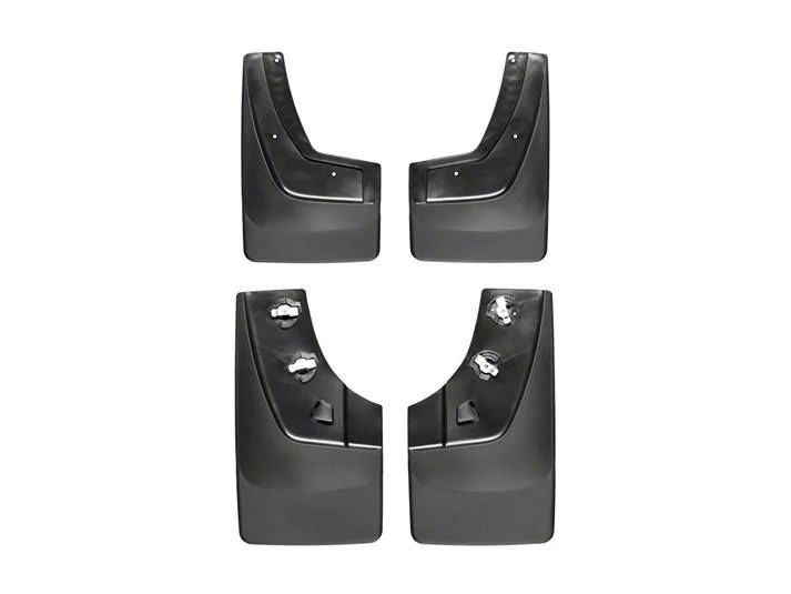 Weathertech No-Drill Mud Flaps; Front and Rear; Black (15-19 Sierra 3500 HD)