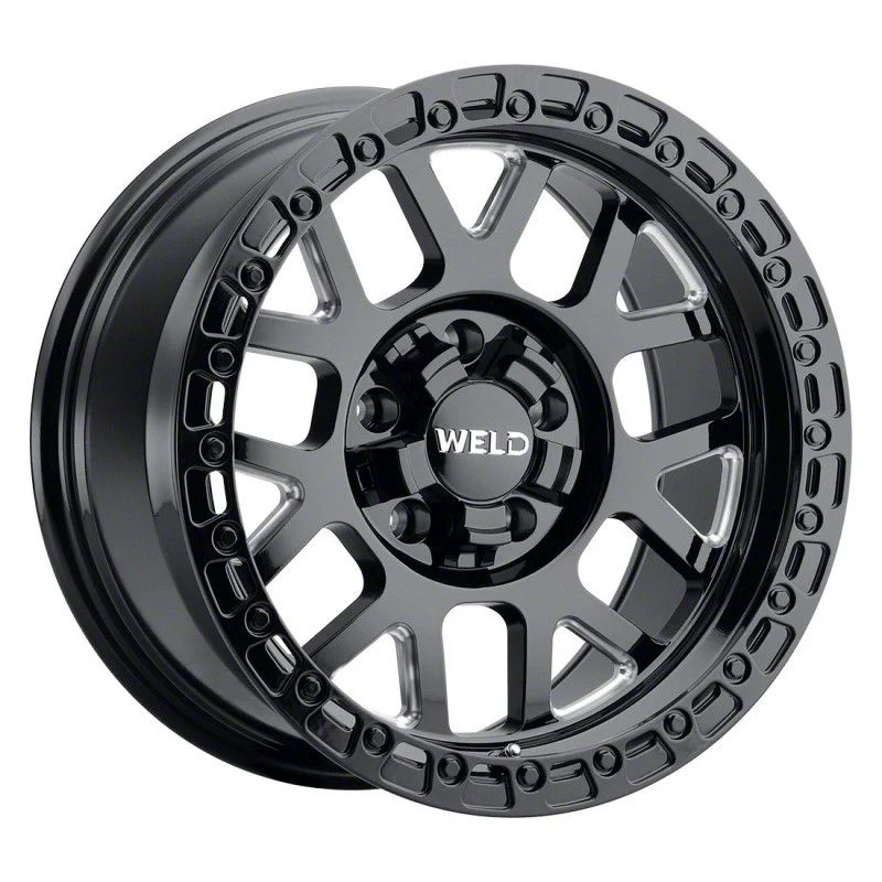 Weld Off-Road Cinch Gloss Black Milled 8-Lug Wheel; 20x10; -18mm Offset (11-14 Sierra 3500 HD SRW)
