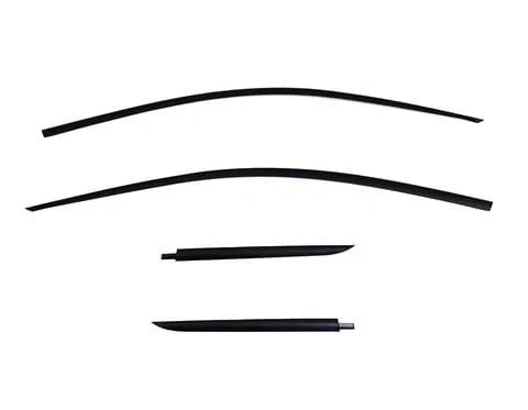 WELLvisors Premium Series Taped-on Window Visors Wind Deflectors; Dark Tint (24-25 Mustang Fastback)