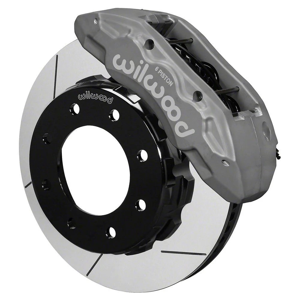 Wilwood Tactical Extreme TX6R Front Big Brake Kit with 15-Inch Slotted Rotors; Anodized Clear Calipers (11-19 Sierra 3500 HD)