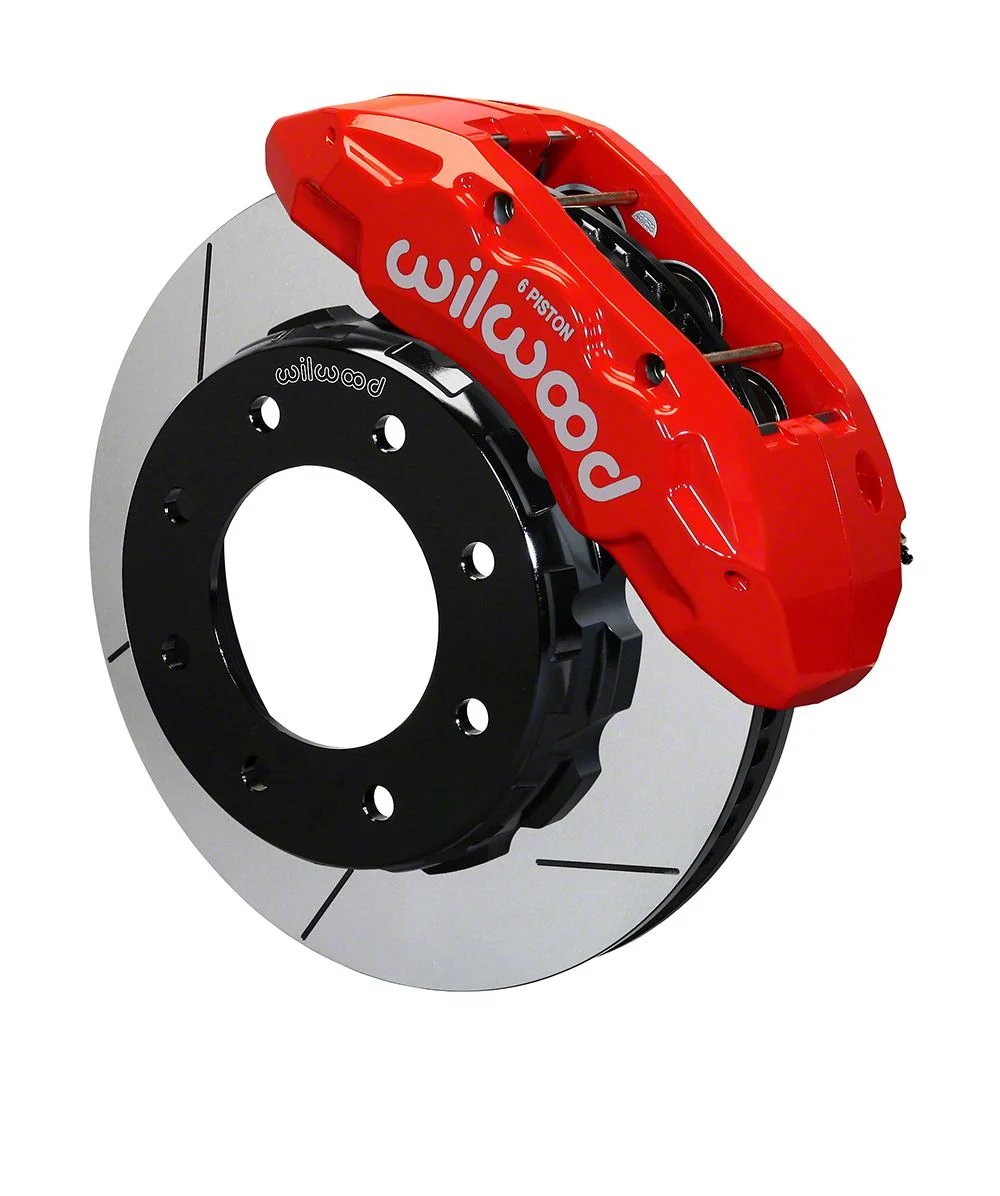 Wilwood Tactical Extreme TX6R Front Big Brake Kit with 15-Inch Slotted Rotors; Red Calipers (11-19 Sierra 3500 HD)