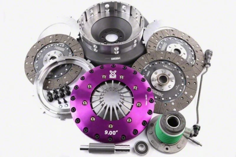 X-Clutch 9-Inch Triple Solid Organic Disc Clutch Kit with Chromoly Flywheel and Hydraulic Release Bearing; 26-Spline (14-19 Corvette C7)