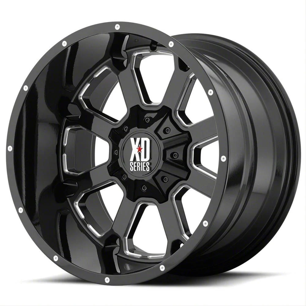 XD Buck 25 Gloss Black Milled 8-Lug Wheel; 20x10; -24mm Offset (07-10 Sierra 3500 HD SRW)