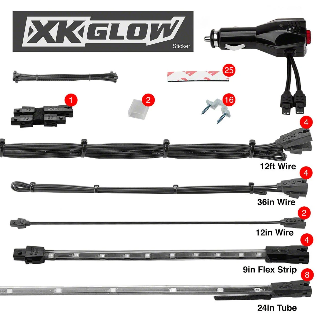 XK Glow Interior and Underglow LED Accent Light Kit; Blue (Universal; Some Adaptation May Be Required)