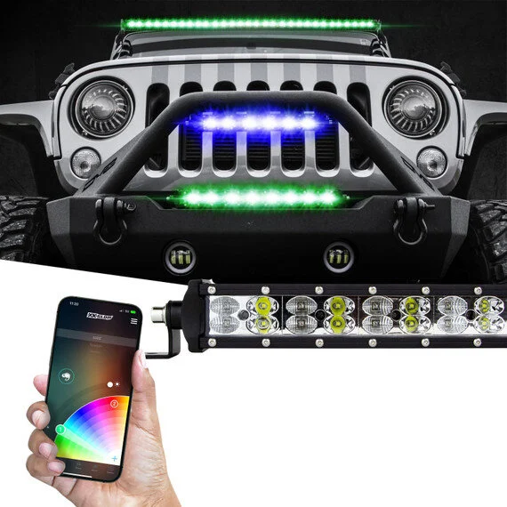 XKGLOW  Multi-Color RGBW LED Light Bars with XKchrome Smartphone App for 07-26 Jeep Wrangler JK, JL & Gladiator JT