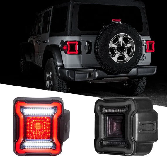 XKGLOW XK041027 LED Smoked Lens Tail Light Kit for 18-26 Jeep Wrangler JL