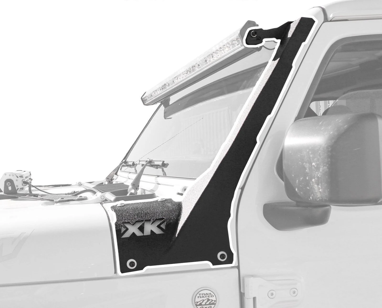 XKGLOW XK-BRC-JL-AP A-Pillar 52" Bar Bracket for 18-25 Jeep Wrangler JL & Gladiator JT