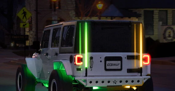 XKGLOW  XKmax RGBW LED Whip Lights with COB LED Strip & App Control for Jeep Vehicles