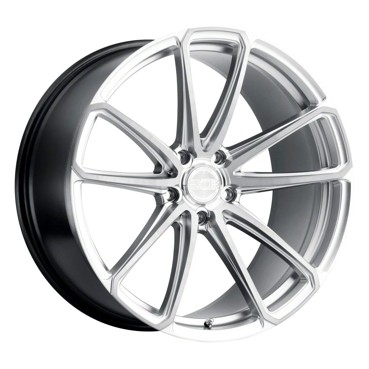 XO Luxury Madrid Hyper Silver Milled and Brushed Face Wheel; 22x9; 32mm Offset (21-26 Mustang Mach-E)