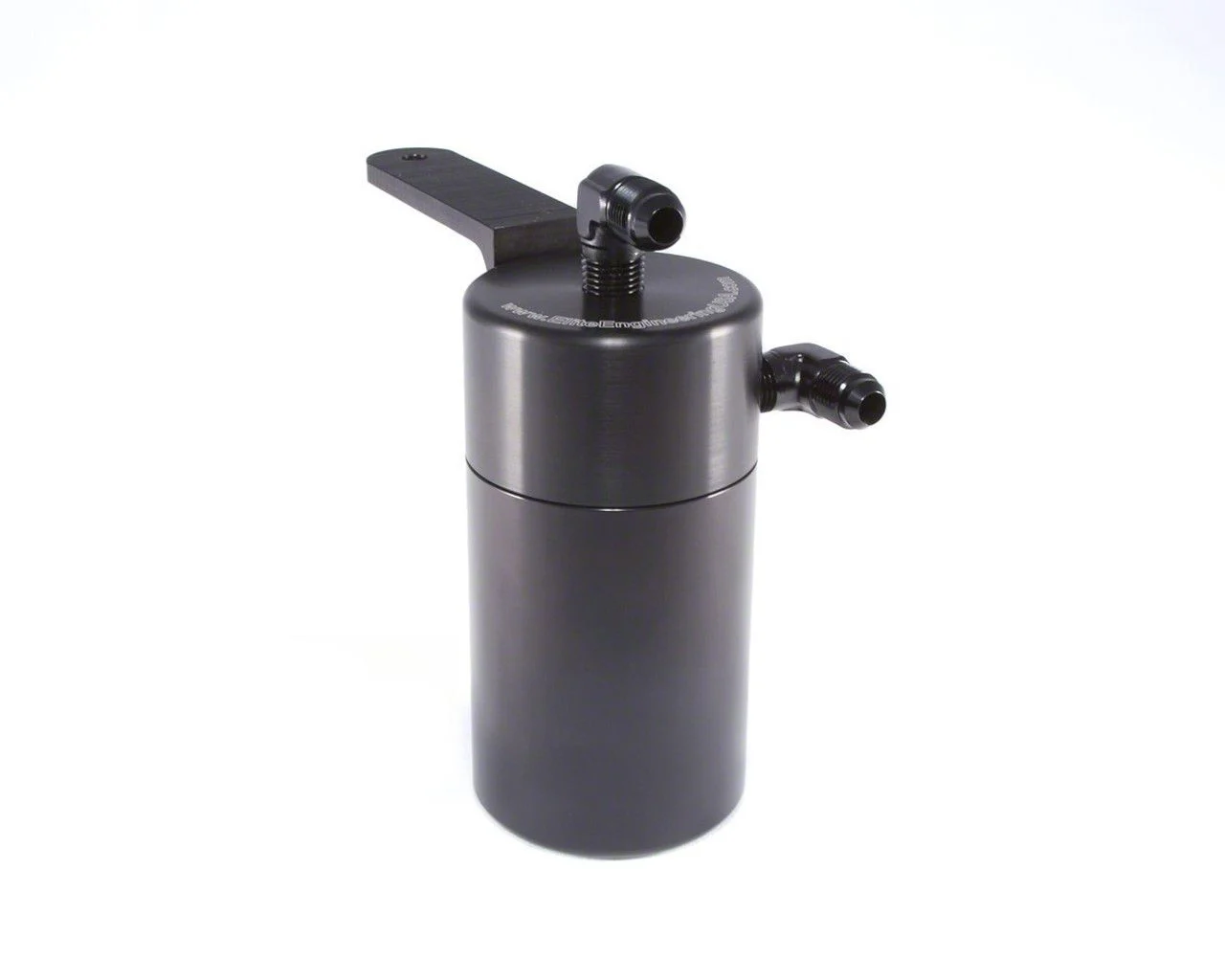 Black Standard Oil Catch Can; Black AN Fittings/Stainless Steel Braided Hoses (09-14 5.3L Yukon)